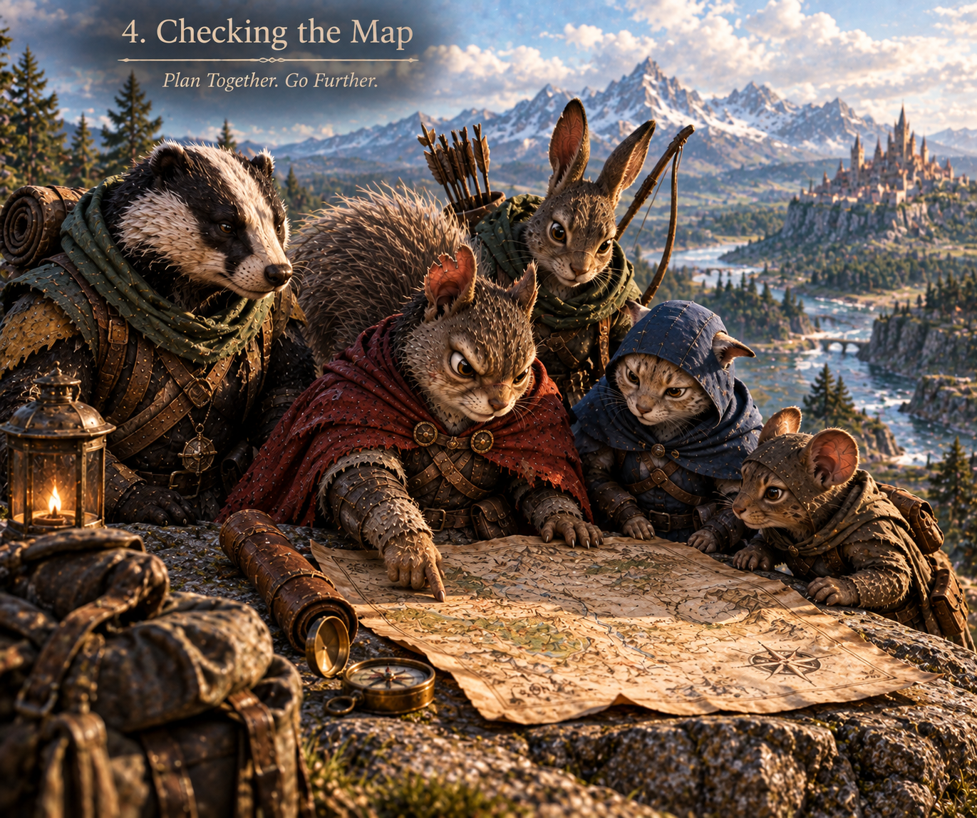 Nick reading a map